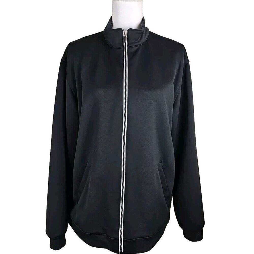 Pebble Beach Gray Dry Luxe Performance Zip-Up Jacket Women Size L Black.